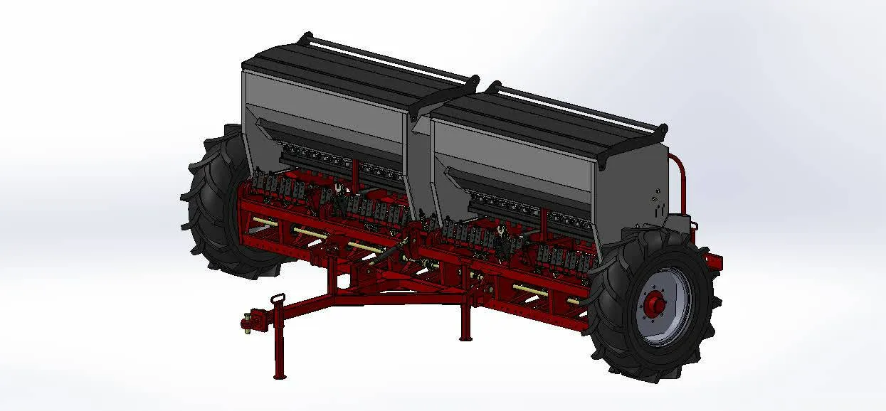 4.8 meter linear seed drill تصویر بذرکار کودکار خطی 4/8 متری آراد ماشین رهام https://aradroham.ir